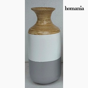 Vase bambou gris blanc by Homania