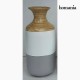 Vase bambou gris blanc by Homania
