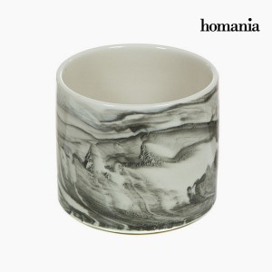 Centre de Table Céramique Blanc (15,5 x 15,5 x 14 cm) by Homania