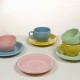 Lot de 6 tasses en faïence vert - Collection Kitchen's Deco by Bravissima Kitchen