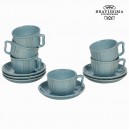 Lot de 6 tasses en faïence bleu - Collection Kitchen's Deco by Bravissima Kitchen
