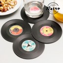 Dessous de Verre Rétro Disques Vinyles (lot de 4)