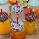 Pots de Noël Vintage Noix de Coco avec Couvercles et Pailles ( lot de 6)