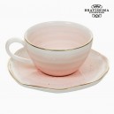 Tasse avec sous-tasse Porcelaine Rose - Collection Queen Kitchen by Bravissima Kitchen