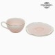 Tasse avec sous-tasse Porcelaine Rose - Collection Queen Kitchen by Bravissima Kitchen