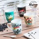 Tasses avec Cuillères à café Rétro Coffee (pack de 4)