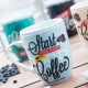 Tasses avec Cuillères à café Rétro Coffee (pack de 4)